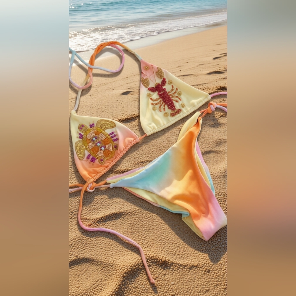 Mimi BOUTIQUE colorful Bikini Set, Designed And Made In COLOMBIA